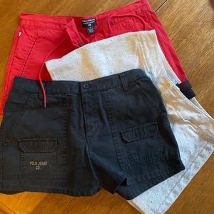 3 pair Ralph Lauren shorts for one price, cotton